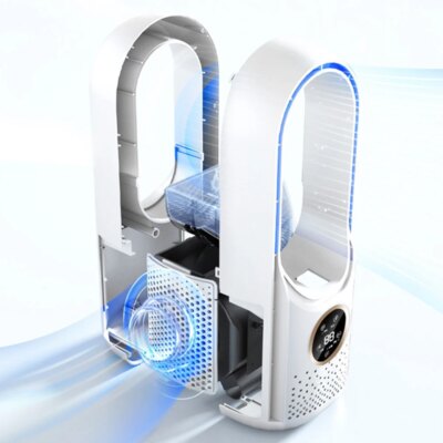 Bladeless Fan Portable Air Conditioner LED Display Desktop Fanless Blade Cooler Cooling Fan Tower Air Cooler  for Office Bedroom - Image 4