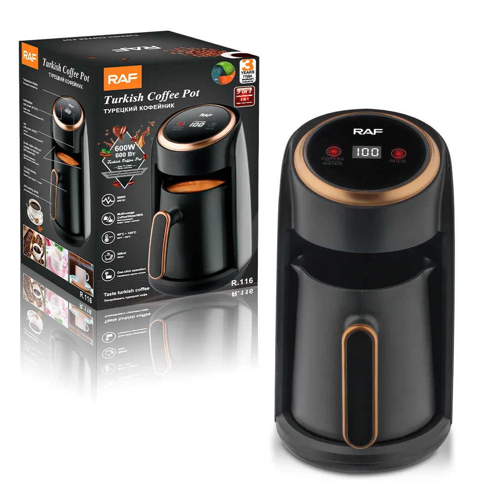 Automatic Turkish Coffee Machine Cordless Electric Pot Portable Travel 600W Coffee Maker 220V