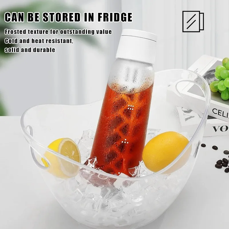 550/750ML Portable Cold Brew Coffee Maker Durable Glass Coffee Carafe with Filter Summer Cold Extraction Filter Pot Easy Clean