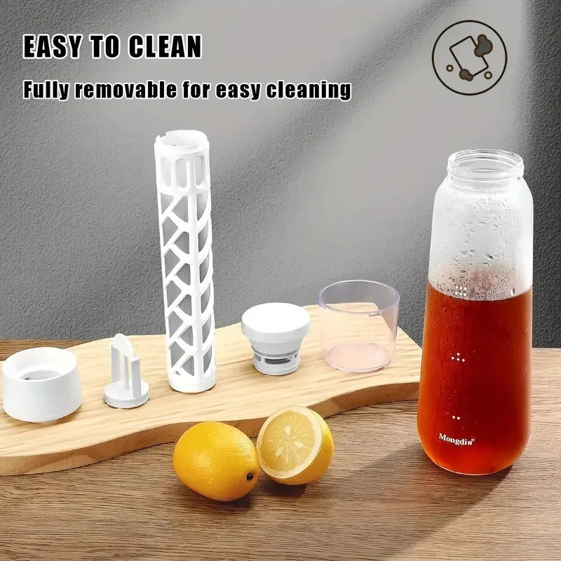 550/750ML Portable Cold Brew Coffee Maker Durable Glass Coffee Carafe with Filter Summer Cold Extraction Filter Pot Easy Clean