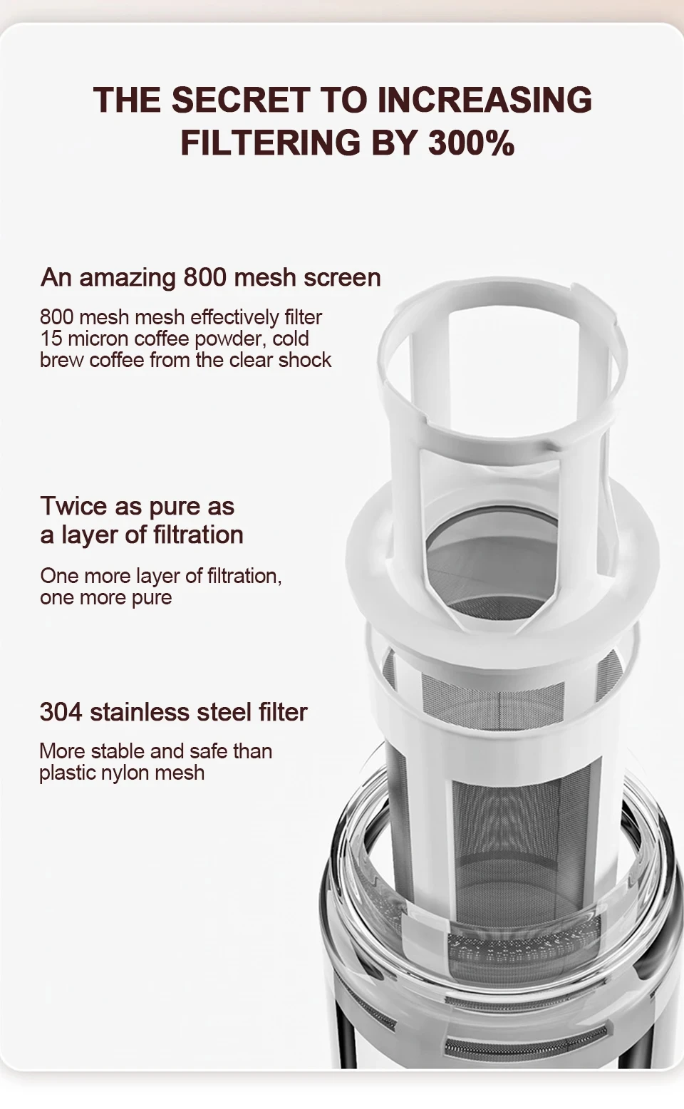 Glass Manual Cold Brewer Coffee Machine,900ML Portable Juicer,Summer Making Ice Coffee Fruit Tea,Milk Frother,for Refrigerator