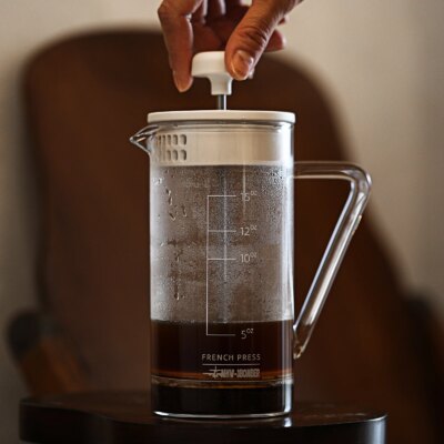 MHW-3BOMBER French Press Coffee Pots with Capacity Scale Glass Coffee Maker Portable Barista Tools Coffee Accessories 450ml - Image 3