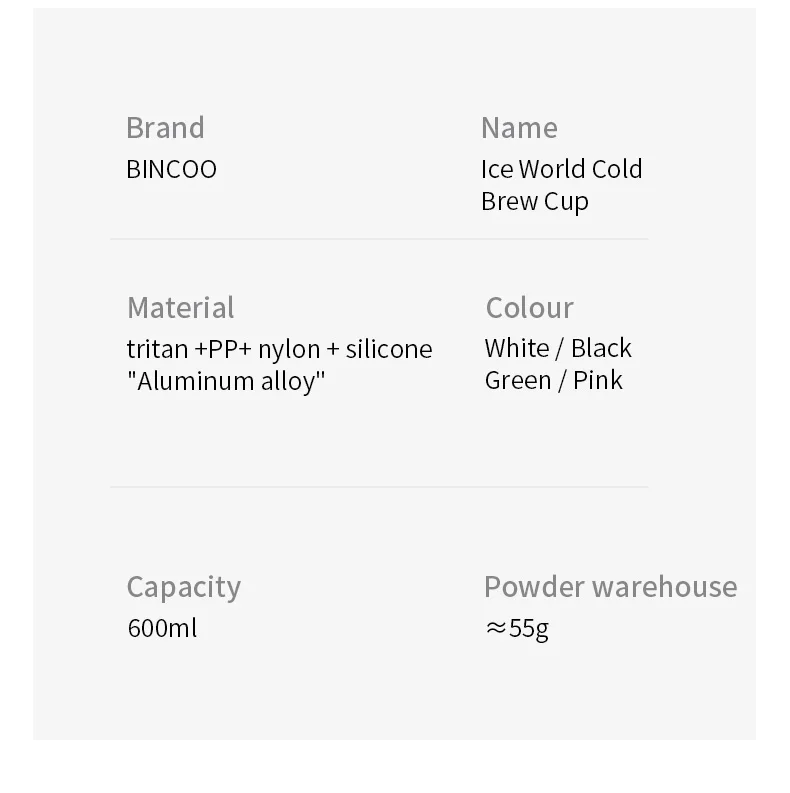 Bincoo 600ml Cold Brew Tumbler, Food-Grade Tritan, Iced Coffee Maker, Outdoor Leak-Proof Portable Cold Extraction Water Bottle Bincoo 600ml Cold Brew Tumbler, Food-Grade Tritan, Iced Coffee Maker, Outdoor Leak-Proof Portable Cold Extraction Water Bottle