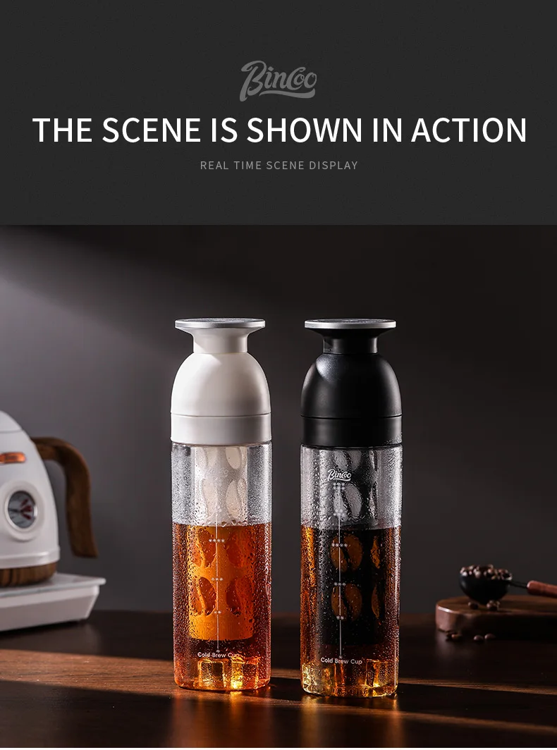 Bincoo 600ml Cold Brew Tumbler, Food-Grade Tritan, Iced Coffee Maker, Outdoor Leak-Proof Portable Cold Extraction Water Bottle Bincoo 600ml Cold Brew Tumbler, Food-Grade Tritan, Iced Coffee Maker, Outdoor Leak-Proof Portable Cold Extraction Water Bottle