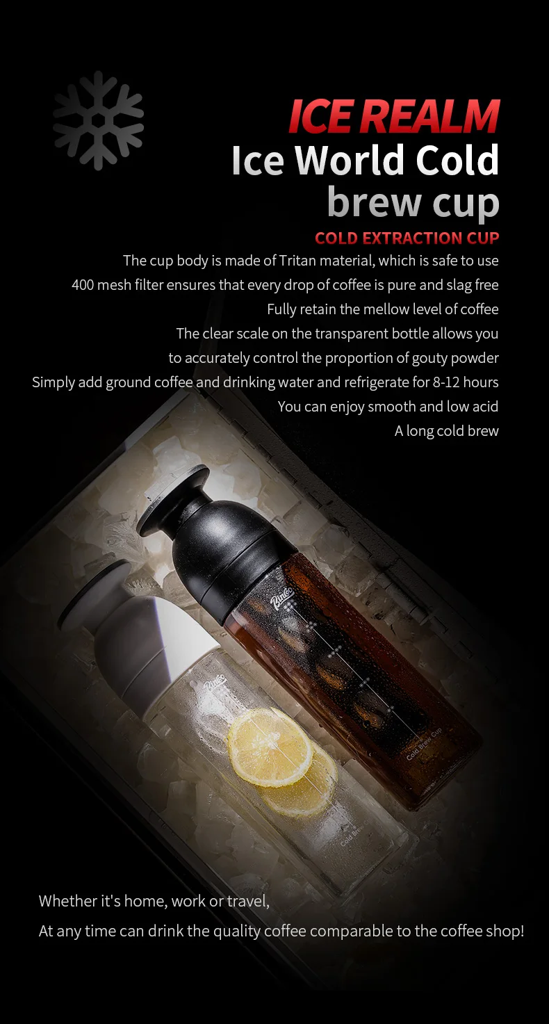 Bincoo 600ml Cold Brew Tumbler, Food-Grade Tritan, Iced Coffee Maker, Outdoor Leak-Proof Portable Cold Extraction Water Bottle Bincoo 600ml Cold Brew Tumbler, Food-Grade Tritan, Iced Coffee Maker, Outdoor Leak-Proof Portable Cold Extraction Water Bottle