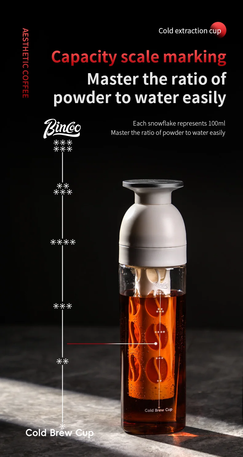 Bincoo 600ml Cold Brew Tumbler, Food-Grade Tritan, Iced Coffee Maker, Outdoor Leak-Proof Portable Cold Extraction Water Bottle Bincoo 600ml Cold Brew Tumbler, Food-Grade Tritan, Iced Coffee Maker, Outdoor Leak-Proof Portable Cold Extraction Water Bottle
