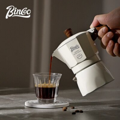 Bincoo-Double Valve Mocha Pot, Espresso Machine, Brewed Coffee, Italian Home, Kitchen Utensils, Accessories, 2 Persons - Image 4