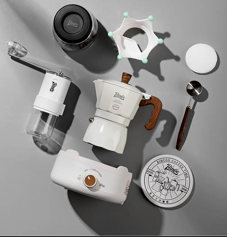 Bincoo-Double Valve Mocha Pot, Espresso Machine, Brewed Coffee, Italian Home, Kitchen Utensils, Accessories, 2 Persons