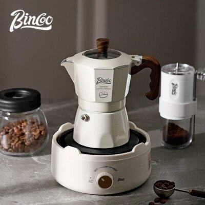 Bincoo-Double Valve Mocha Pot, Espresso Machine, Brewed Coffee, Italian Home, Kitchen Utensils, Accessories, 2 Persons - Image 2