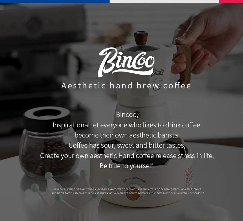 Bincoo-Double Valve Mocha Pot, Espresso Machine, Brewed Coffee, Italian Home, Kitchen Utensils, Accessories, 2 Persons