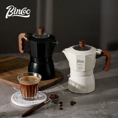 Bincoo-Double Valve Mocha Pot, Espresso Machine, Brewed Coffee, Italian Home, Kitchen Utensils, Accessories, 2 Persons - Image 3