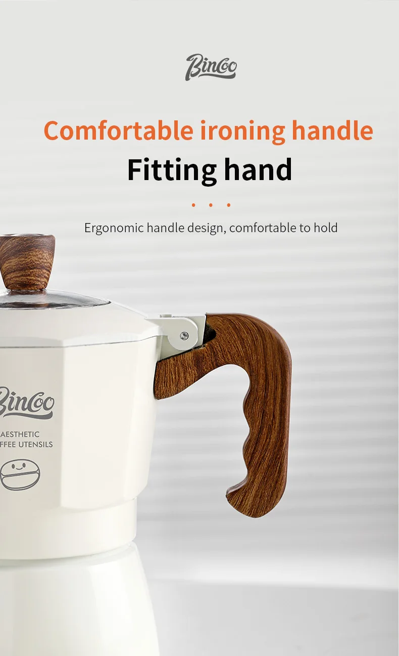 Bincoo-Double Valve Mocha Pot, Espresso Machine, Brewed Coffee, Italian Home, Kitchen Utensils, Accessories, 2 Persons