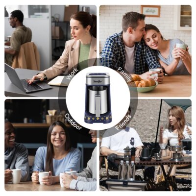 Turkish Coffee Maker with Dual Brewing Smart Anti-Spill Design 96-98°C Precision Heating, 250ml, 500W Coffee Pot Coffee Machine - Image 2