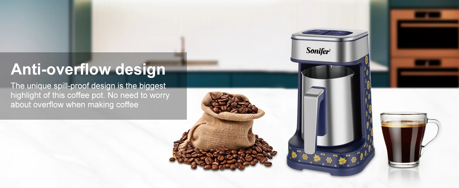 Turkish Coffee Maker with Dual Brewing Smart Anti-Spill Design 96-98°C Precision Heating, 250ml, 500W Coffee Pot Coffee Machine Turkish Coffee Maker with Dual Brewing Smart Anti-Spill Design 96-98°C Precision Heating, 250ml, 500W Coffee Pot Coffee Machine
