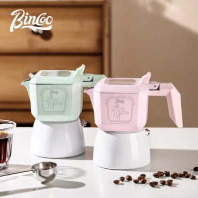 Bincoo Coffee Double Valve Moka Pot Aluminum Espresso Maker Italian Coffee Professional Home Barista Accessories Coffee Tools - Image 5