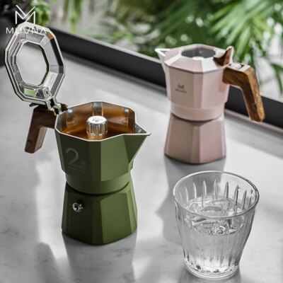 MUVNA Espresso Moka Pot 2/4 Cup Stovetop Espresso Percolator & Coffee Maker–Portable,Ideal for Home and Camping - Image 4