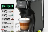 HiBREW 6in1 Capsule Coffee Machine Hot/Cold Multiple Espresso Cafetera Cappuccino Coffee Maker Dolce Gusto Nespresso Powder H1B