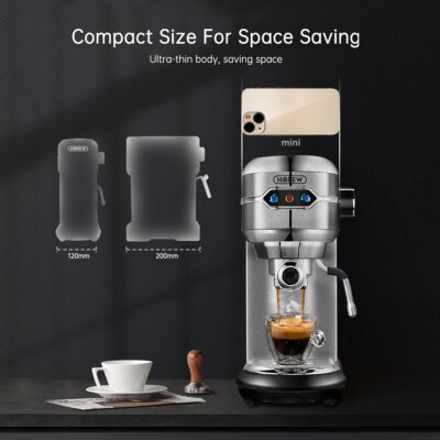 HiBREW Coffee Maker Cafetera 20 Bar Inox Semi Automatic Super Slim ESE POD& Powder Espresso Cappuccino Machine Hot Water H11 - Image 2