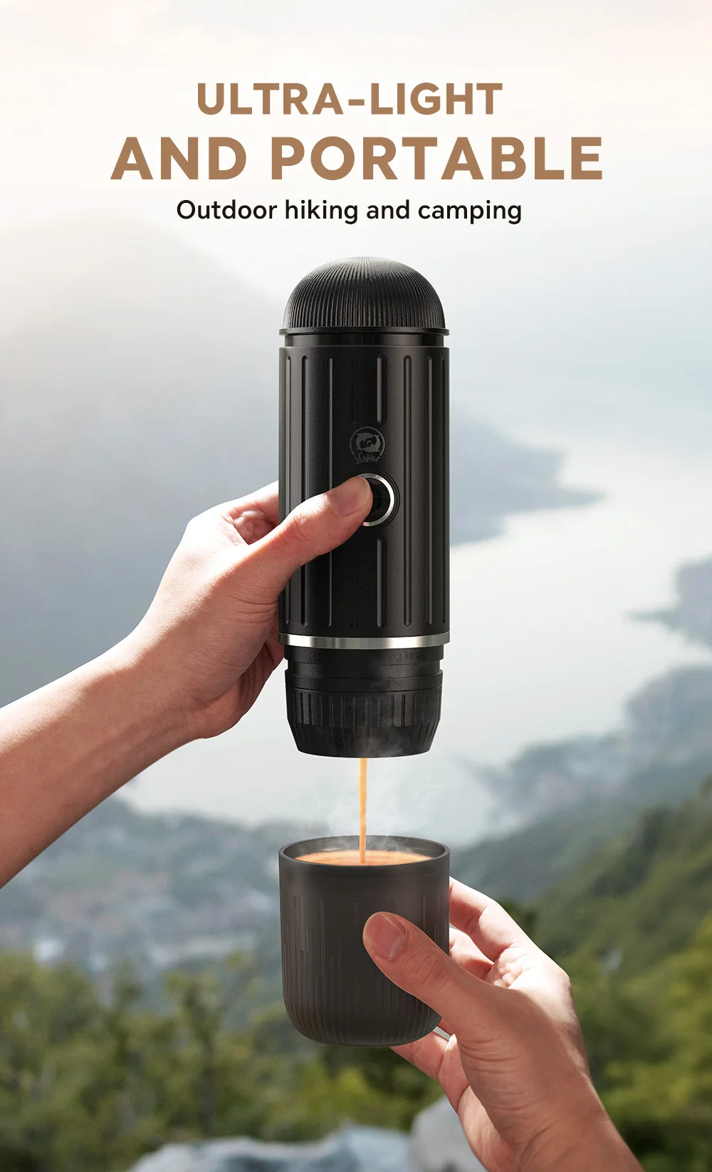 ICafilas ME2218 Mini 2-in-1 Italian Capsule Coffee Machine Fully Automatic Heating and Grinding Portable Outdoor Sports Tour