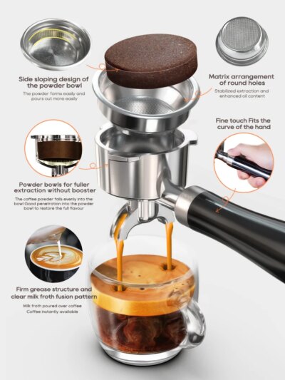 HiBREW 20Bar Semi Automatic Espresso Coffee Machine Temperature Adjustable 58mm Portafilter Cold/Hot Coffee Maker Metal CaseH10A - Image 6