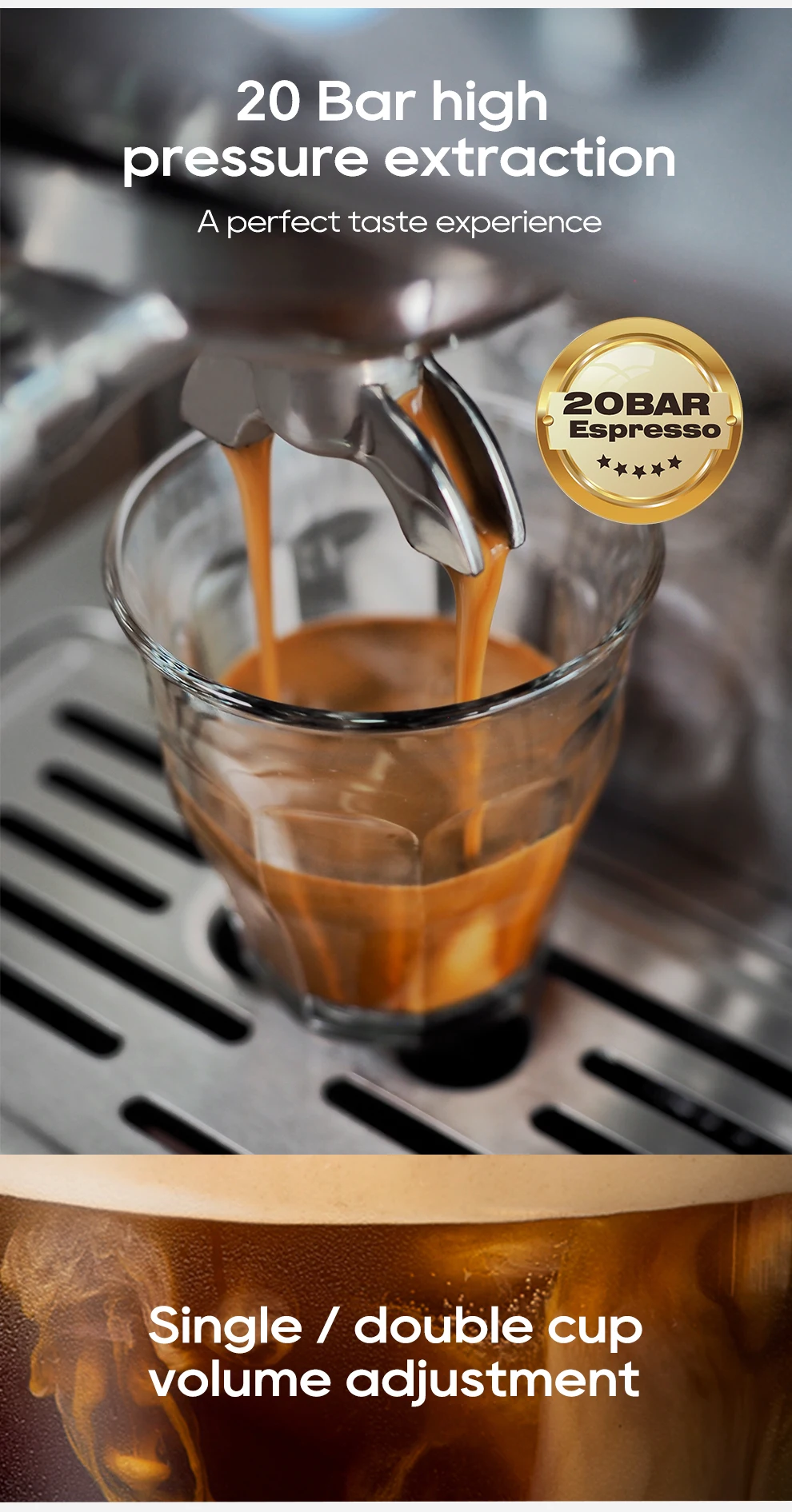 HiBREW 20Bar Semi Automatic Espresso Coffee Machine Temperature Adjustable 58mm Portafilter Cold/Hot Coffee Maker Metal CaseH10A HiBREW 20Bar Semi Automatic Espresso Coffee Machine Temperature Adjustable 58mm Portafilter Cold/Hot Coffee Maker Metal CaseH10A