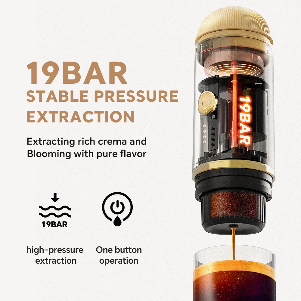 2 in 1 Capsule Powder Travel Coffee Maker Electric Portable Espresso Coffee Machine for Car & Home Camping Coffee Maker