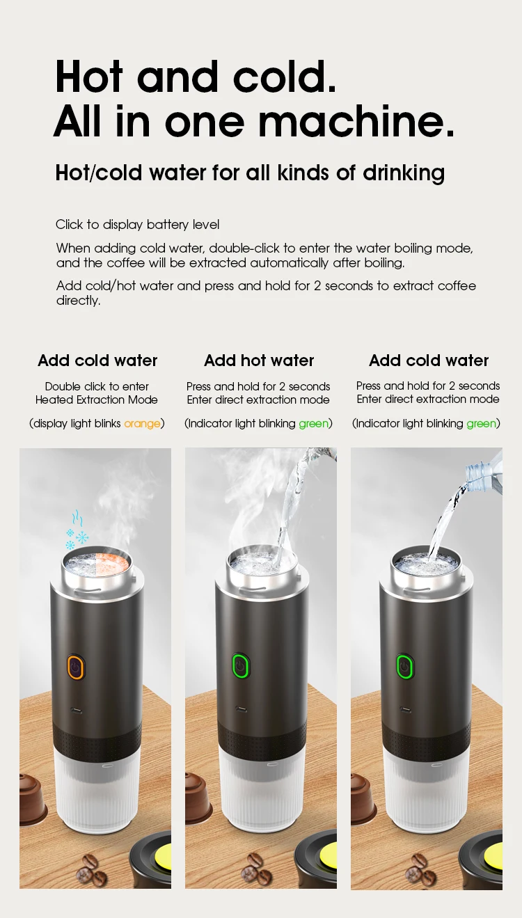 2025 Upgraded Wireless 3-in-1 Coffee maker,20Bar Portable Coffee Machine for Car/Camping/Home,Capsule&Powder USB Fast Heating