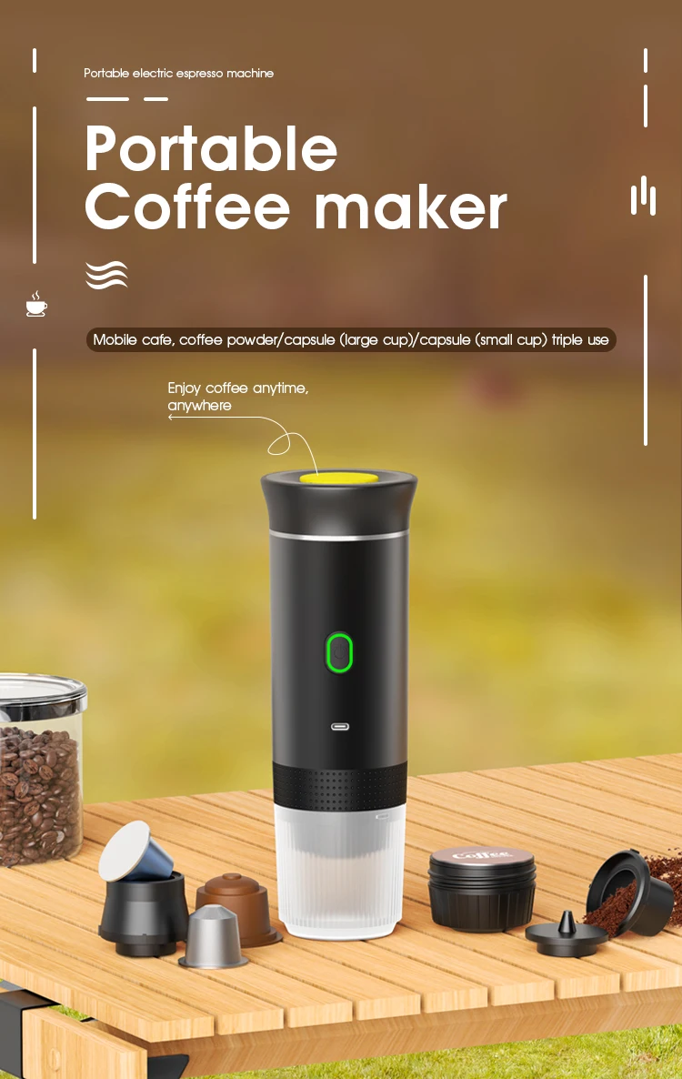 2025 Upgraded Wireless 3-in-1 Coffee maker,20Bar Portable Coffee Machine for Car/Camping/Home,Capsule&Powder USB Fast Heating