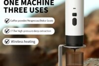 Portable Electric Coffee Maker 3-in-1 Capsule Coffee Grinder Travel Coffee Maker with Cordless Heating for Car and Home Camping