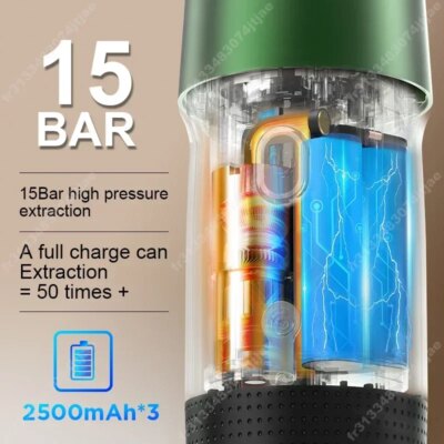 Electric Portable Coffee Machine Portable Italian Espresso Machine for Car & Home 3-in-1 Capsule Powder Travel Coffee Maker - Image 3