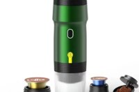 Electric Portable Coffee Machine Portable Italian Espresso Machine for Car & Home 3-in-1 Capsule Powder Travel Coffee Maker