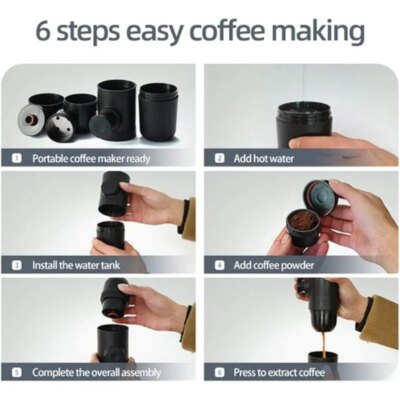 140ml Travel Outdoor Espresso Coffee Maker Mini Hand Press Manual Coffee Machine Portable Capsule Coffee Maker Maker Ideal Gift - Image 4