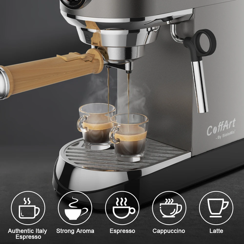 BioloMix 20 Bar Semi Automatic Powder Coffee Machine,with Milk Steam Frother Wand, for Espresso, Cappuccino, Latte and Mocha BioloMix 20 Bar Semi Automatic Powder Coffee Machine,with Milk Steam Frother Wand, for Espresso, Cappuccino, Latte and Mocha