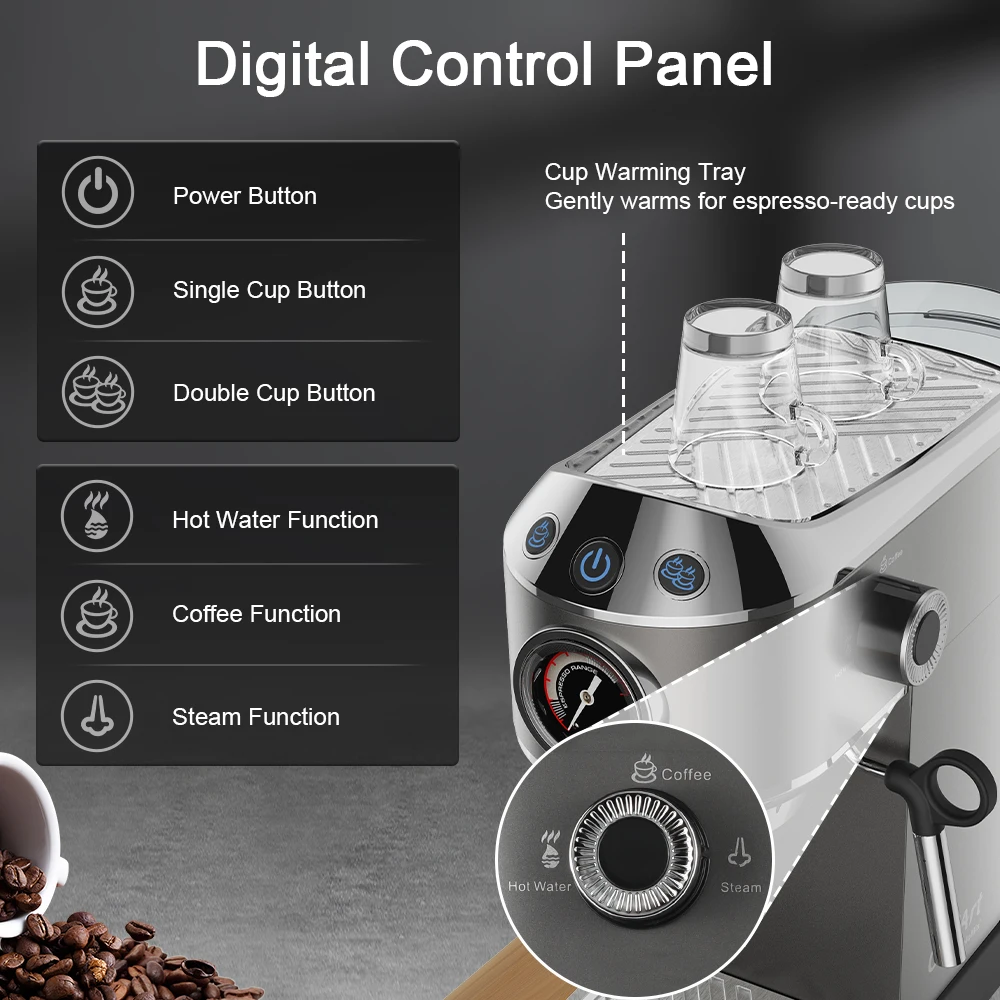BioloMix 20 Bar Semi Automatic Powder Coffee Machine,with Milk Steam Frother Wand, for Espresso, Cappuccino, Latte and Mocha BioloMix 20 Bar Semi Automatic Powder Coffee Machine,with Milk Steam Frother Wand, for Espresso, Cappuccino, Latte and Mocha