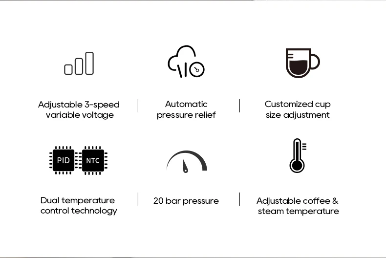 HiBREW Semi Automatic Espresso Coffee Machine DIY Function 20Bar Pressure Temperature Adjustable For Cappuccino & Latte H10plus