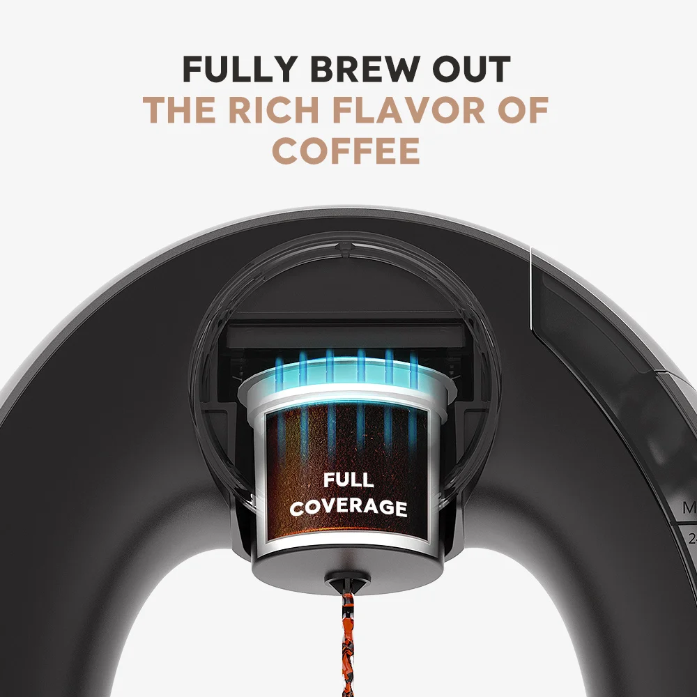 Portable Coffee Maker Low decibel Americano Capsule Coffee Machine Compatible with Coffee Powder & K Cups Original Capsules
