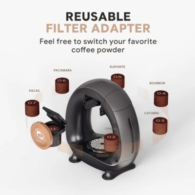 Portable Coffee Maker Low decibel Americano Capsule Coffee Machine Compatible with Coffee Powder & K Cups Original Capsules - Image 4