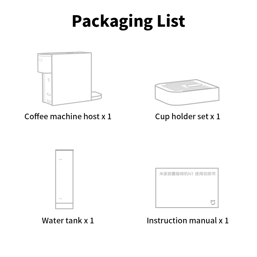 New Xiaomi Mijia Capsule Coffee Machine N1 Coffee Maker S1301 Small Size 10mins Automatic Shutdown Espresso Cafe Food Processor