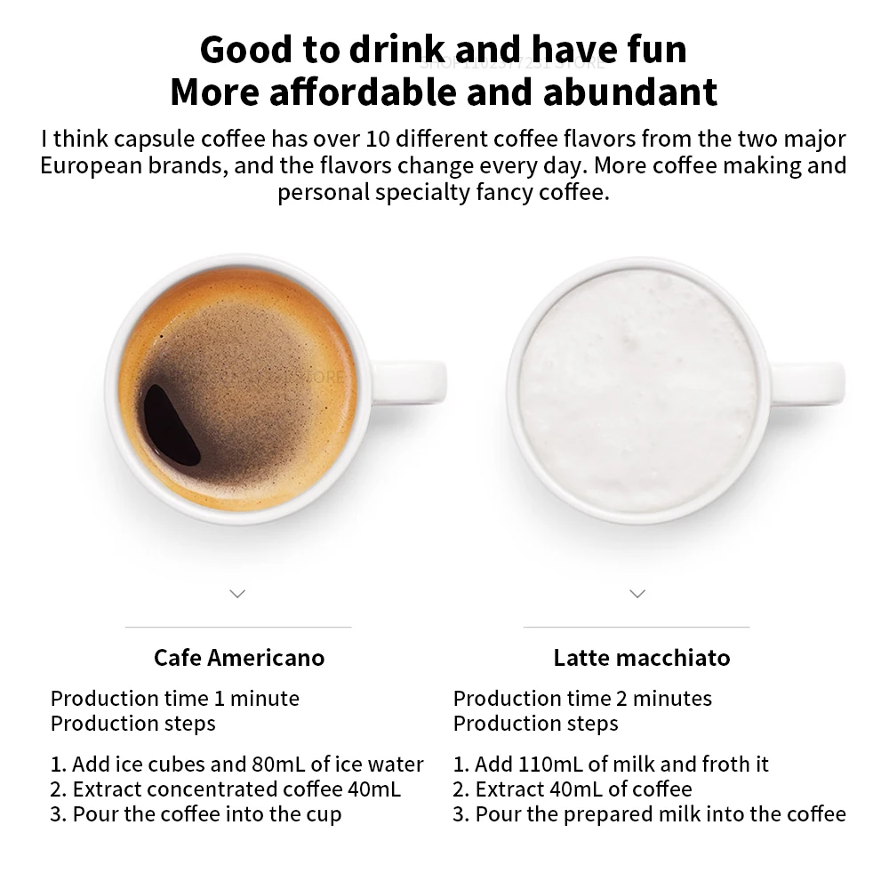 New Xiaomi Mijia Capsule Coffee Machine N1 Coffee Maker S1301 Small Size 10mins Automatic Shutdown Espresso Cafe Food Processor