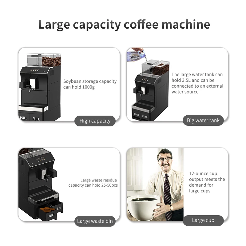 Mcilpoog WS101+3 Business super automatic coffee machine Touch screen to quickly make coffee with one touch Mcilpoog WS101+3 Business super automatic coffee machine Touch screen to quickly make coffee with one touch