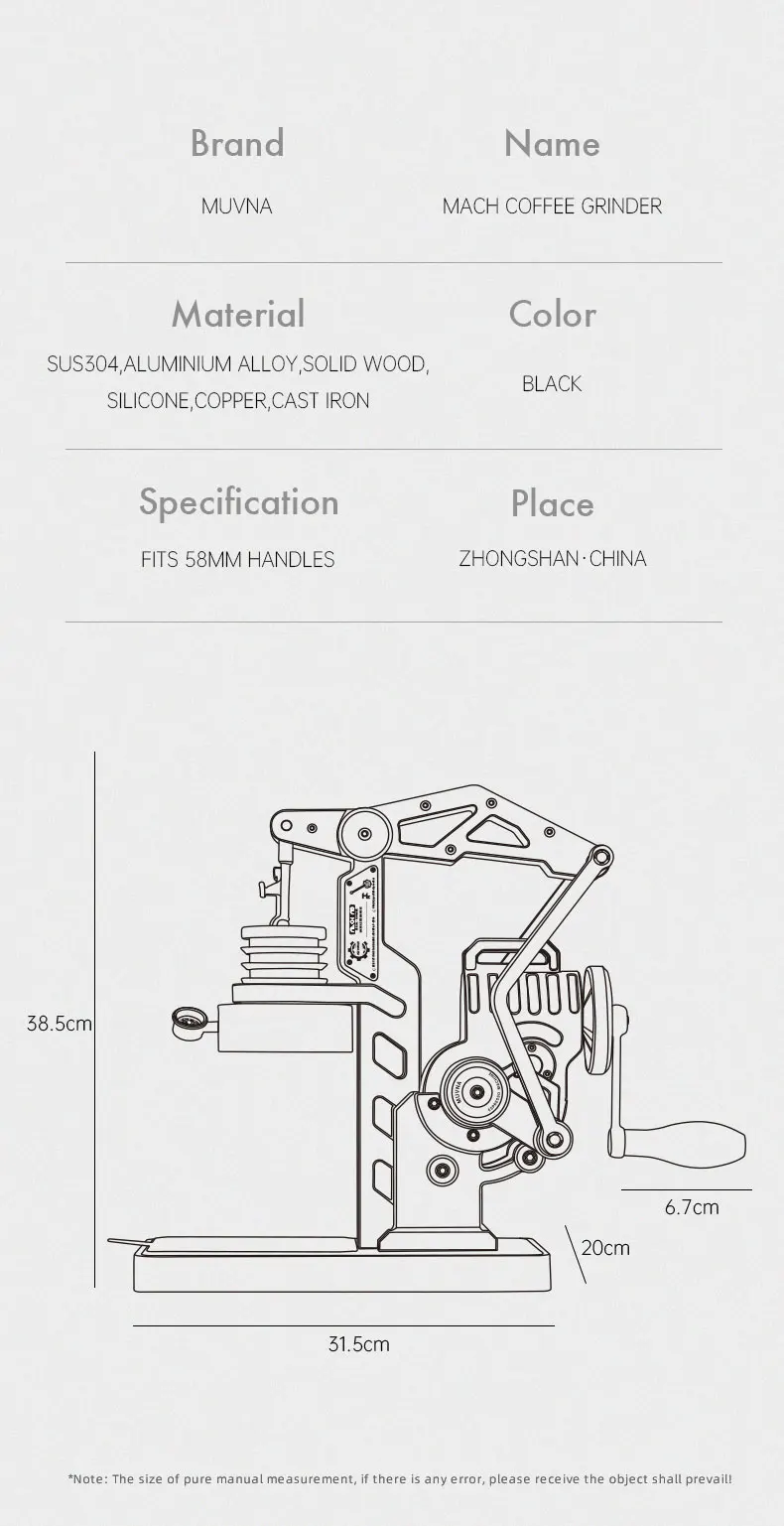 MUVNA E61 MACH Coffee Machine Semi Automatic Manual Coffee Machine Espresso Fully Mechanized Pressure Swing Extraction 58mm M8