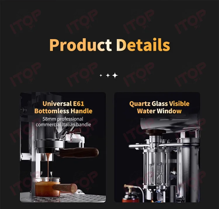 ITOP IT-HPEM-4/4s Manual Variable Pressure Coffee Machine Lever Coffee Machine Flame and Electric Energy Supply Espresso Maker