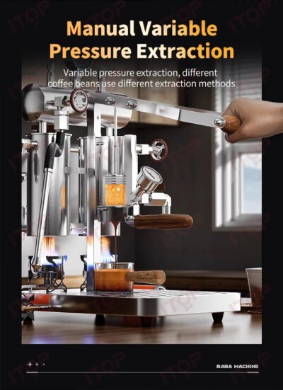 ITOP IT-HPEM-4/4s Manual Variable Pressure Coffee Machine Lever Coffee Machine Flame and Electric Energy Supply Espresso Maker - Image 4