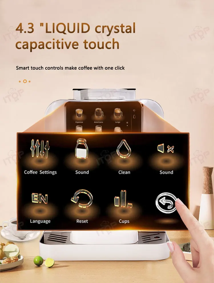 ITOP AC-T6 Fully Automatic Coffee Maker 11 Type Fancy Coffee Electronic Refrigerated Milk Tank Latte Espresso Coffee Machine