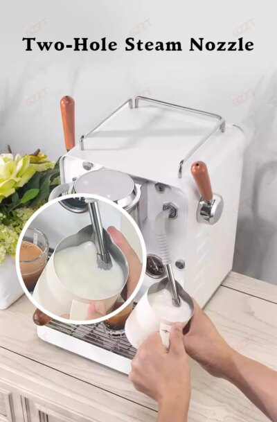GZZT Mini Commercial Coffee Machine Semi-automatic Espresso Maker 2 Pump 2 Boiler Extract Coffee and Milk Foam at the same time - Image 6