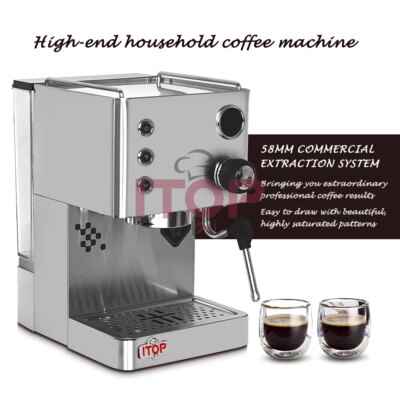 ITOP CRM3007G Espresso Coffee Machine Maker Pre-infusion Automatic Coffee with OPV Valve PID Technical Control Cappuccino Latte - Image 2