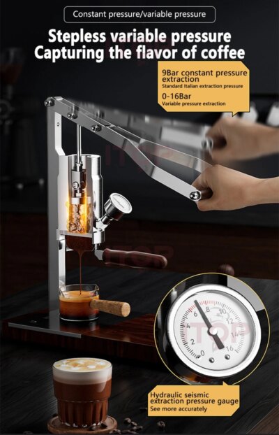 ITOP IT-HPEM-2-P Hand Press Coffee Maker With PID Temperature Control 9 Bar Constant/Variable Pressure Lever Espresso Coffee NEW - Image 5