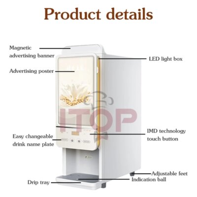 ITOP CIMT2 Commercial Instant Soymilk Maker Automatic Instant Beverage Maker Soymilk/Coffee/Milk/Hot Chocolate 110V 220-240V - Image 2
