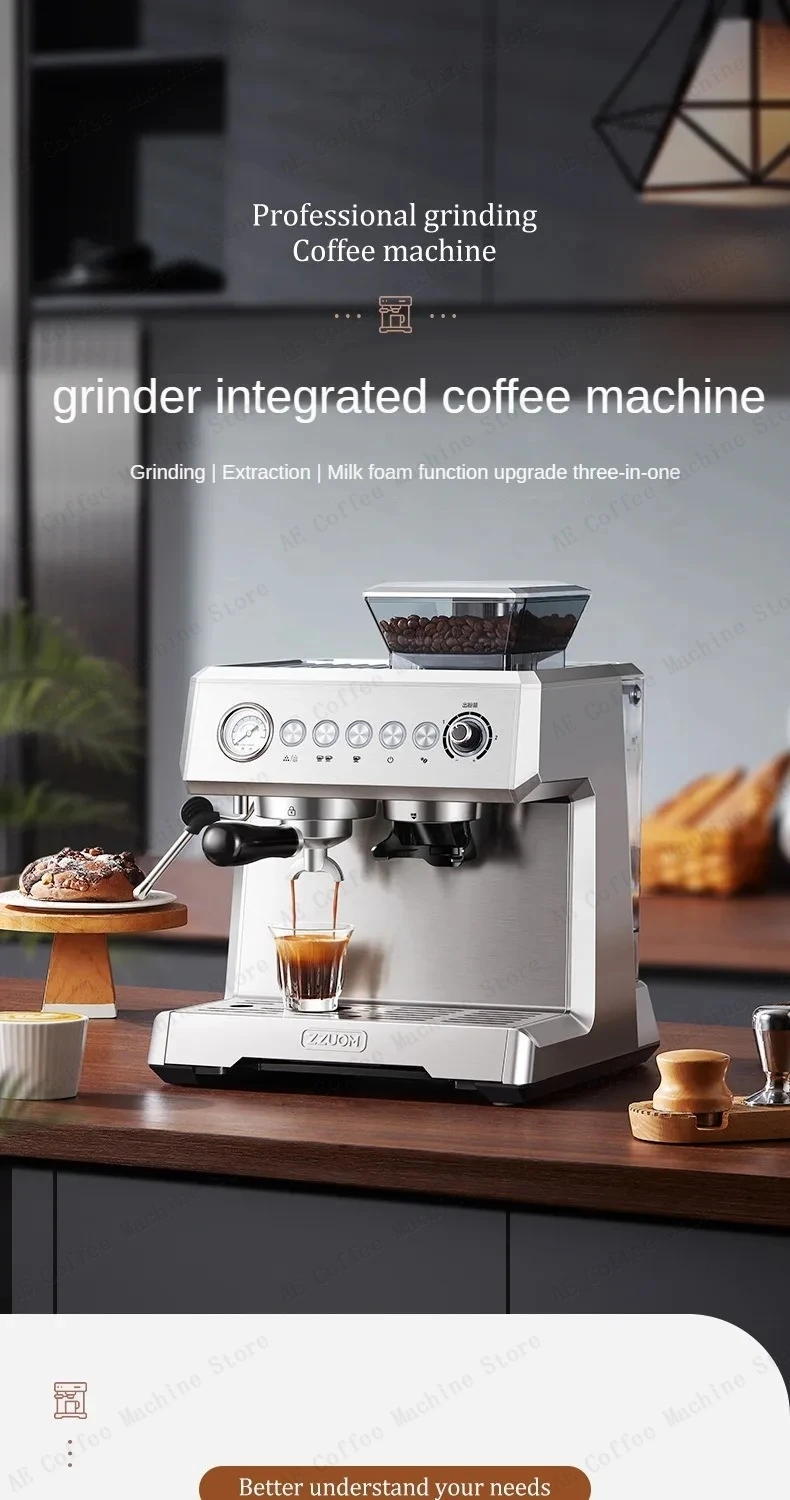 Integrated Grinder Coffee Machine Fully Automatic Espresso Coffee Machine Steam Milk Frothing Machine Italian-style Coffee Maker Integrated Grinder Coffee Machine Fully Automatic Espresso Coffee Machine Steam Milk Frothing Machine Italian-style Coffee Maker