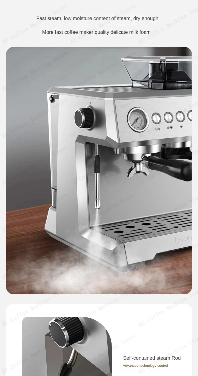 Integrated Grinder Coffee Machine Fully Automatic Espresso Coffee Machine Steam Milk Frothing Machine Italian-style Coffee Maker Integrated Grinder Coffee Machine Fully Automatic Espresso Coffee Machine Steam Milk Frothing Machine Italian-style Coffee Maker